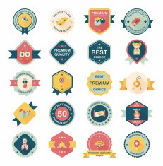 Chinese New Year badge flat banner design background set N50