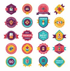 Chinese New Year badge flat banner design background set N58