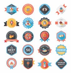 Chinese New Year badge flat banner design background set N64