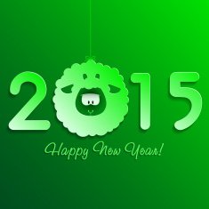 Symbol of New Year's lamb on green
