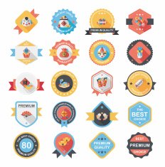 Chinese New Year badge flat banner design background set N70