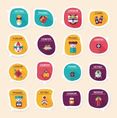 Chinese New Year bubble speech flat banner design flat eps10 N6