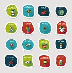 Chinese New Year bubble speech flat banner design flat eps10 N28