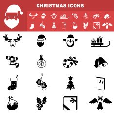 christmas icons vector