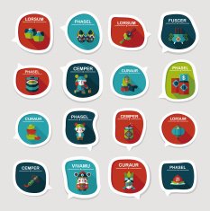 Chinese New Year bubble speech flat banner design flat eps10 N35