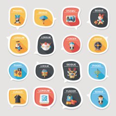 Chinese New Year bubble speech flat banner design flat eps10 N43