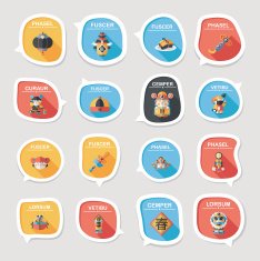 Chinese New Year bubble speech flat banner design flat eps10 N44