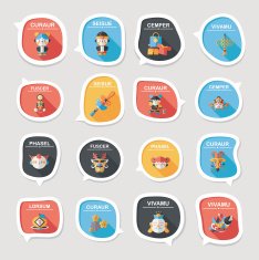Chinese New Year bubble speech flat banner design flat eps10 N48