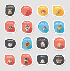 Chinese New Year bubble speech flat banner design flat eps10 N54
