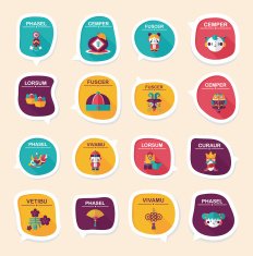 Chinese New Year bubble speech flat banner design flat eps10 N57