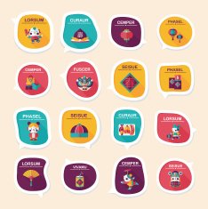 Chinese New Year bubble speech flat banner design flat eps10 N65