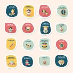 Chinese New Year bubble speech flat banner design flat eps10 N67