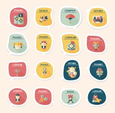 Chinese New Year bubble speech flat banner design flat eps10 N69