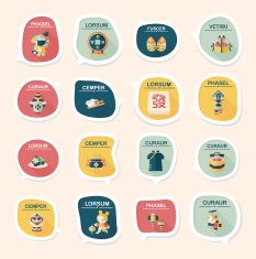 Chinese New Year bubble speech flat banner design flat eps10 N70