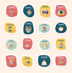 Chinese New Year bubble speech flat banner design flat eps10 N72