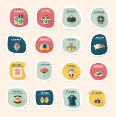 Chinese New Year bubble speech flat banner design flat eps10 N73