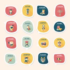 Chinese New Year bubble speech flat banner design flat eps10 N74