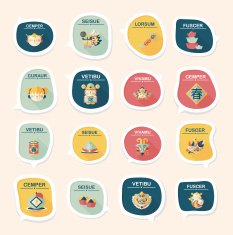 Chinese New Year bubble speech flat banner design flat eps10 N75