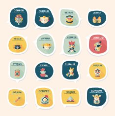Chinese New Year bubble speech flat banner design flat eps10 N77