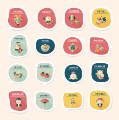 Chinese New Year bubble speech flat banner design flat eps10 N78