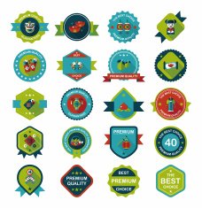 Chinese New Year badge flat banner design background set eps10 N2