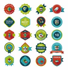 Chinese New Year badge flat banner design background set eps10 N5