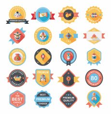 Chinese New Year badge flat banner design background set eps10 N9