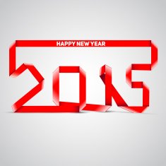 Happy New Year 2015 celebration background in a paper style