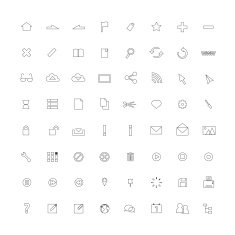 Thin line icons