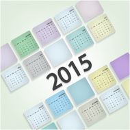 Calendar 2015 design template week starts Sunday