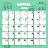 April Vector Month Calendar 2015