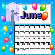 calendar for July Father&#039;s Day with a shirt tie