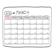 march 2015 planning calendar doodles hand drawn N2