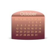 Calendar October 2015 Vector