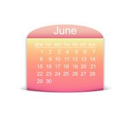 Calendar June 2015 Vector illustration