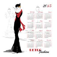 Calendar with fashion girl