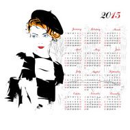 Calendar with fashion girl N4