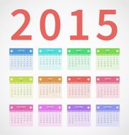 Calendar annual 2015 in flat design