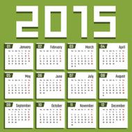 European 2015 year vector calendar N4
