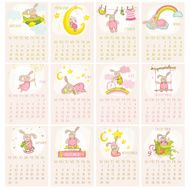 Baby Bunny Calendar 2015 - week starts with Sunday