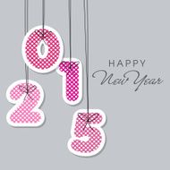 Happy New Year celebration with hanging text