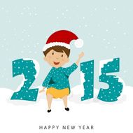 New Year celebration with cartoon boy