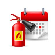 Fire extinguisher and calendar