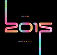 Happy new year 2015 typographic illustration