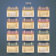 Flat calendar 2015 year design N2