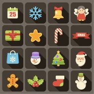 Flat Christmas icons set for Web and Mobile Applications