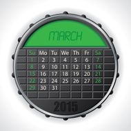 2015 march calendar with lcd display