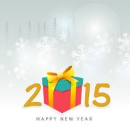 Greeting card design for New Year 2015