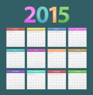 Calendar for 2015 N34