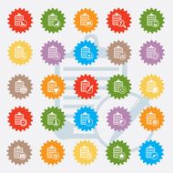 Document icon set colour version clean vector